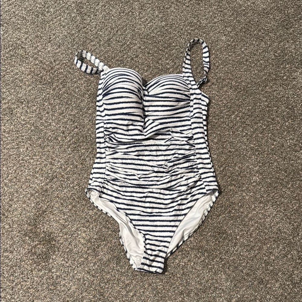 Striped One-Piece Tummy Control Swimsuit